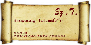 Szepessy Talamér névjegykártya